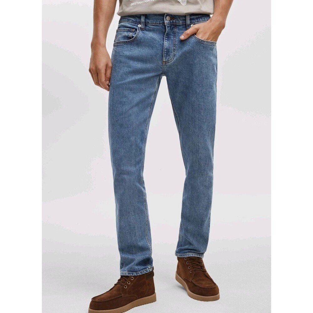 Mode of One Jeans Mens Size 32x30 Blue Medium Wash Slim Straight Stretch